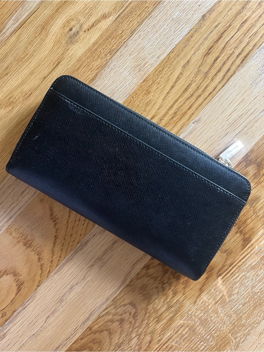 kate spade black zip-around saffiano wallet with gold logo - Picture 2 of 5